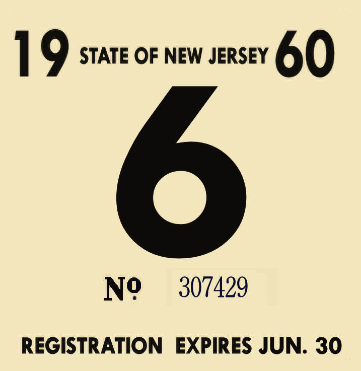 (image for) 1960 New Jersey INSPECTION Sticker